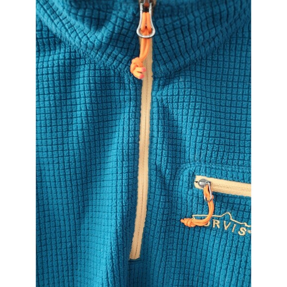 Orvis Trout Bum Mens Medium Blue 1/4 Zip Long Sleeve Fishing Sweatshirt Shirt - Picture 3 of 11